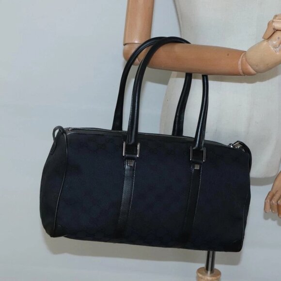 GUCCI GG Canvas Hand Bag Black Silver 000 0846 - Picture 14 of 16